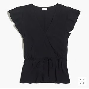 J Crew Flutter Sleeve Wrap Top
